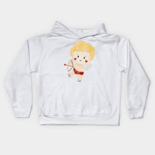 Cute Blonde Valentines day Angel Cupid Kids Hoodie